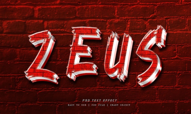 Zeus editable text effect