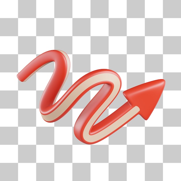 Zigzag Right Arrow 3D Icon