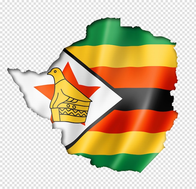 Zimbabwe flag map