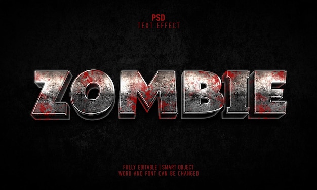 Zombie 3D halloween theme text effect template