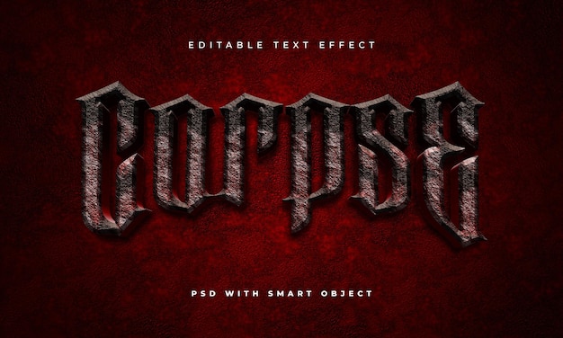 Zombie corpse editable text effect template