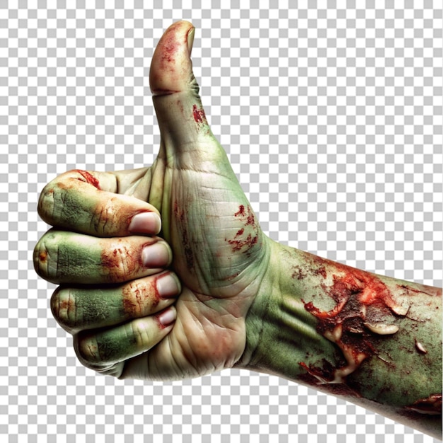 PSD zombie hand halloween theme concept on transparent background