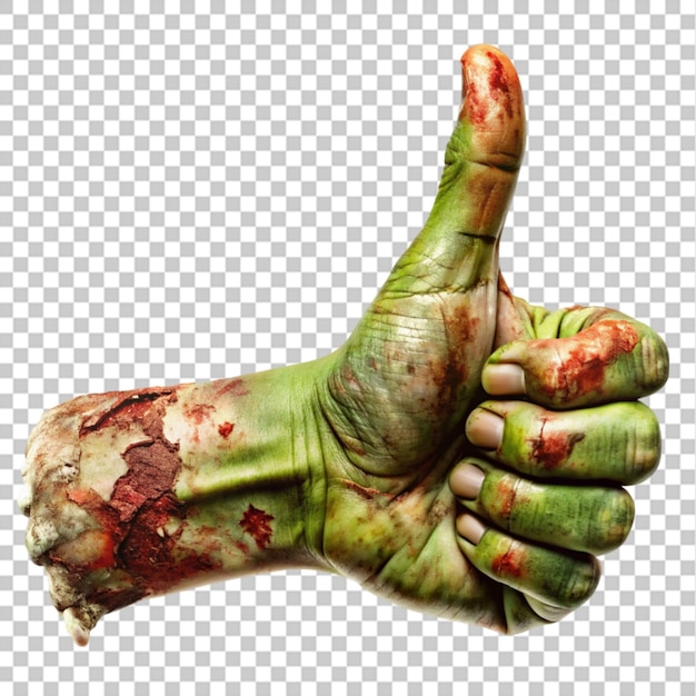 PSD zombie hand halloween theme concept on transparent background