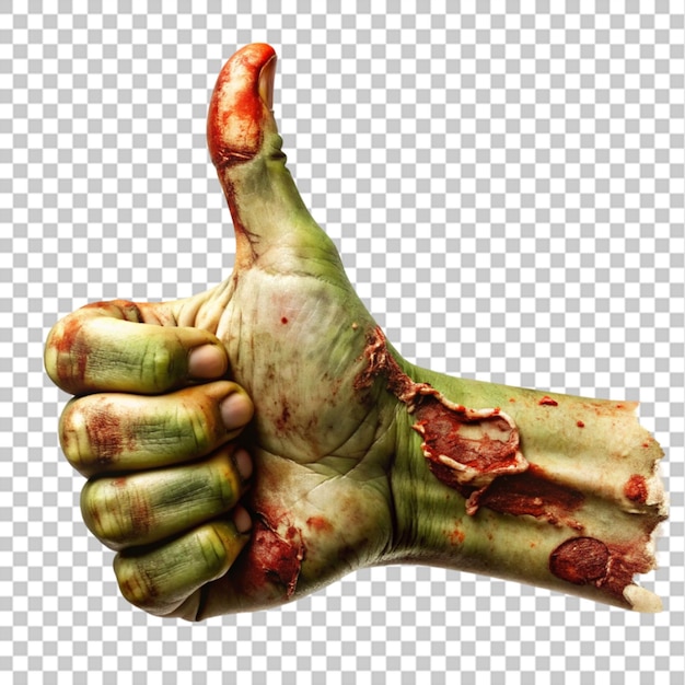 PSD zombie hand halloween theme concept on transparent background