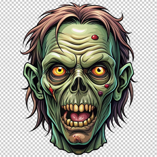 PSD zombie head transparent background