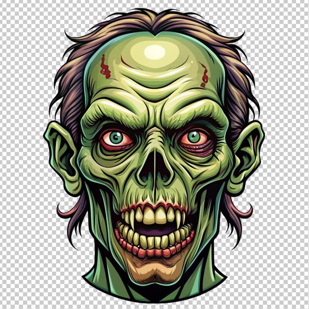 PSD zombie head transparent background