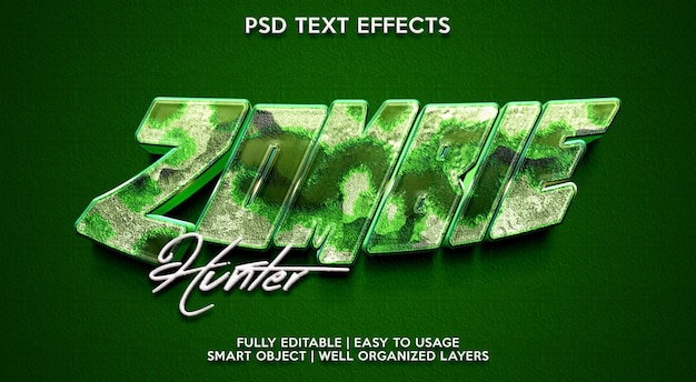 zombie hunter text effects templat