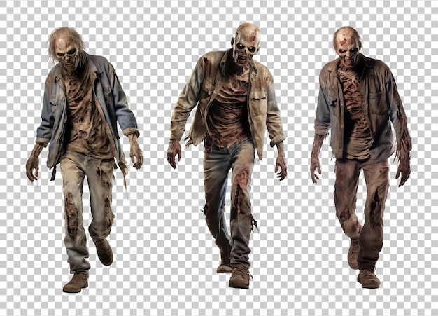 PSD zombie set isolated on transparent background