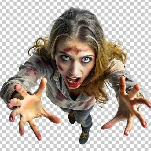 PSD zombie with decaying skin and outstretched arms