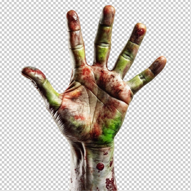 PSD zombies hand on transperent background