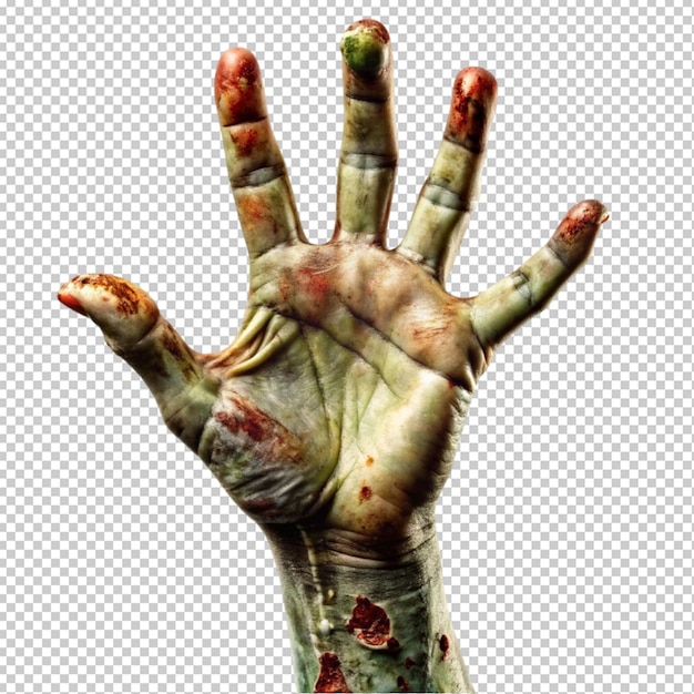 zombies hand on transperent background