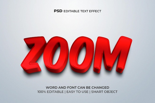 Zoom 3d editable text effect