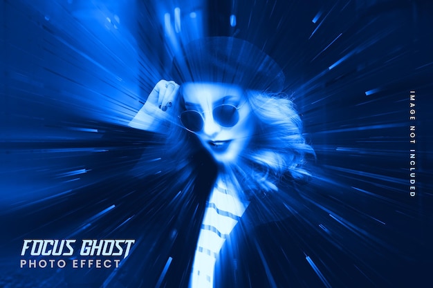 Zoom Blur focus ghost photo effect