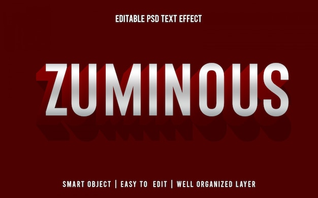 Zuminous Editable Text Effect Style