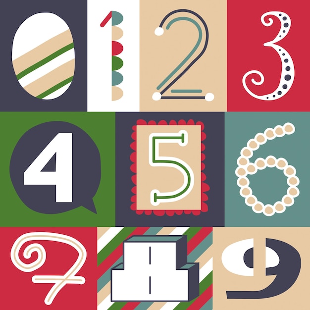 0-9 numbers vector illustration