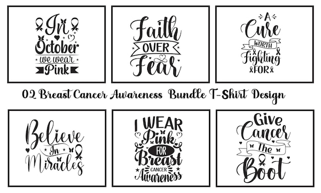 02 Breast Cancer Awareness Bundle TShirt Design