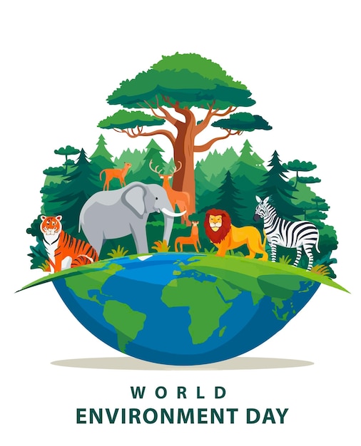 05 June World Environment day concept vector design