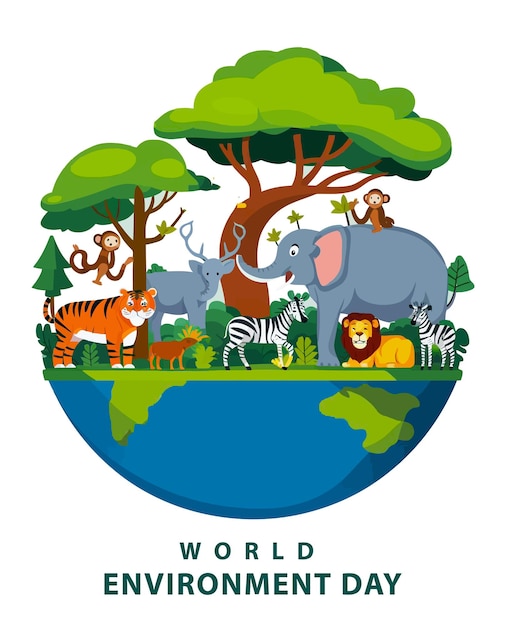 05 June World Environment day concept vector design