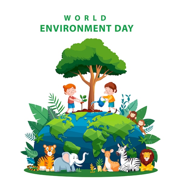 05 June World Environment day concept vector template design