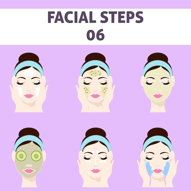 06 Easy Step Facial Female Character Against Pink Background