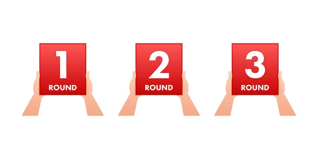 1,2,3 round on white background. Vector design. Vector set.