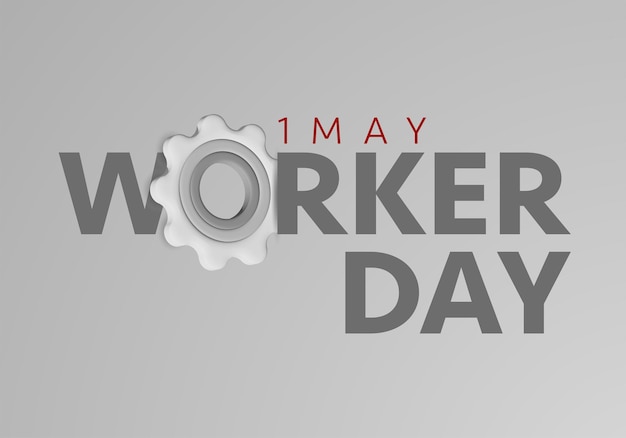 1 May Worker Day, Happy Labor Day design.