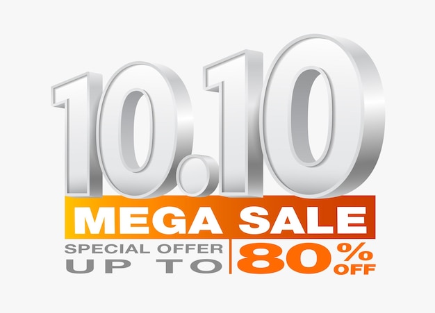 10.10 mega sale symbol 80% off.