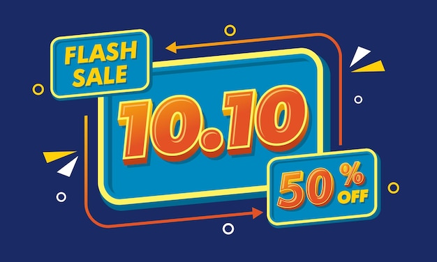 10.10 sale poster or shopping day flyer design. 10.10 Flash sale online banner.