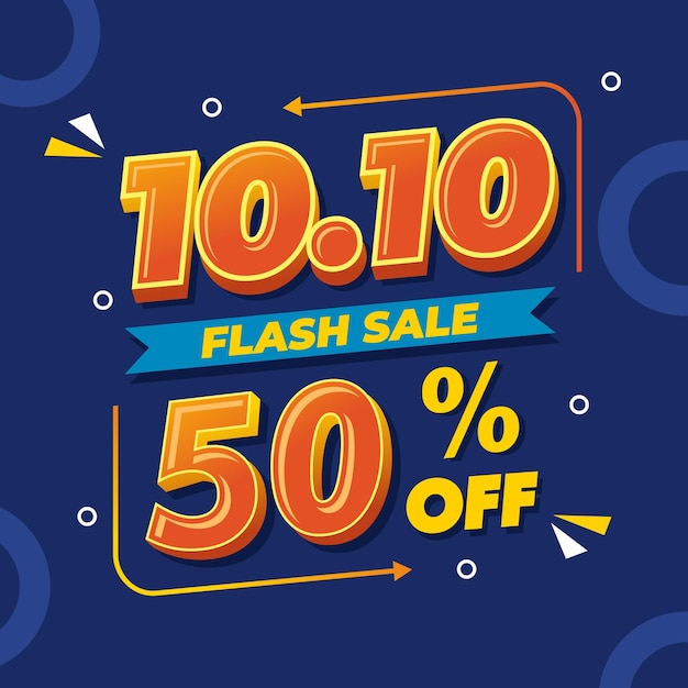 10.10 sale poster or shopping day flyer design. 10.10 Flash sale online banner.