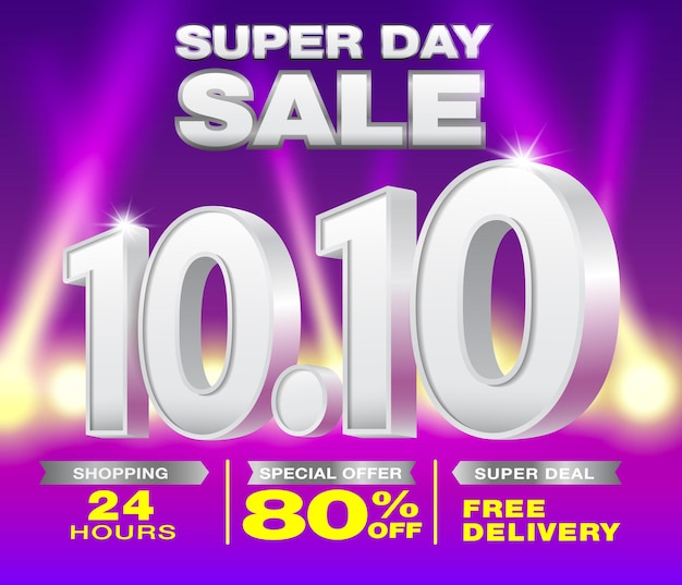 10.10 Super day sale template, big promotion to support October online sale.