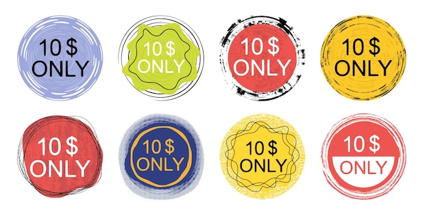 10 dollars only set of design elements design element stickers