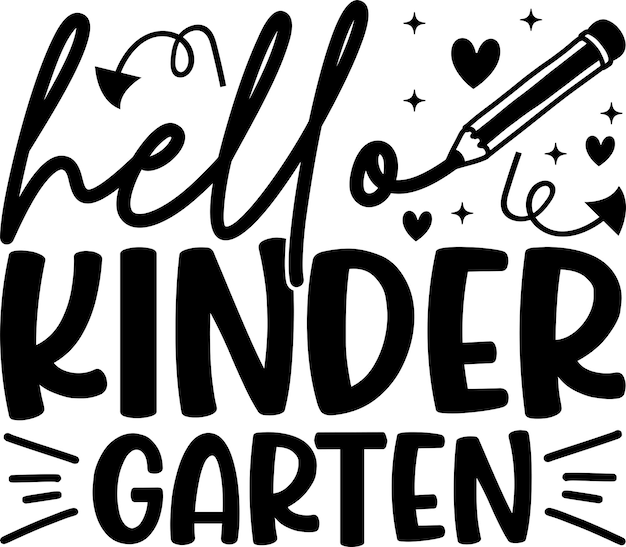 Vector 10 hello kinder garten svg design