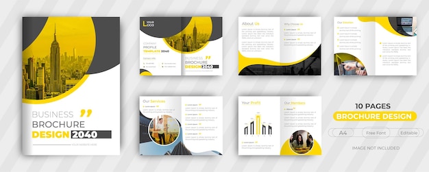 10 pages Business brochure design with company profile template