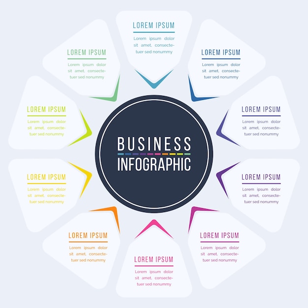 10 Steps Infographic business design 10 objects elements or options business infographic template