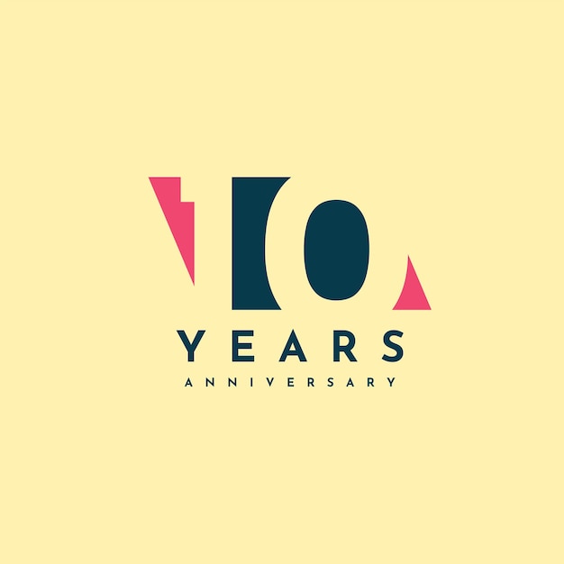 10 years anniversary celebration illustration template design