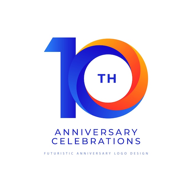 10 years anniversary logo celebrations concept