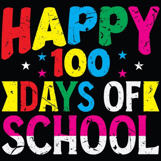 100 days of school lettering typography t shirt design or Calligraphic 100 days of school background