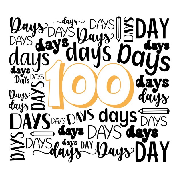 100 days Of School SVG Design