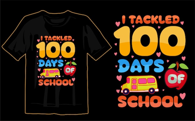 100 days of school t-shirt design print