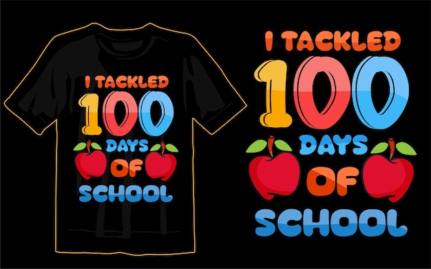 100 days of school t-shirt design print