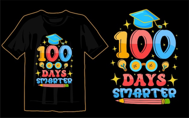 100 days of school t-shirt design print