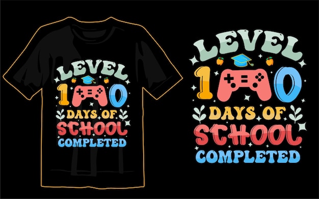 100 days of school t-shirt design print