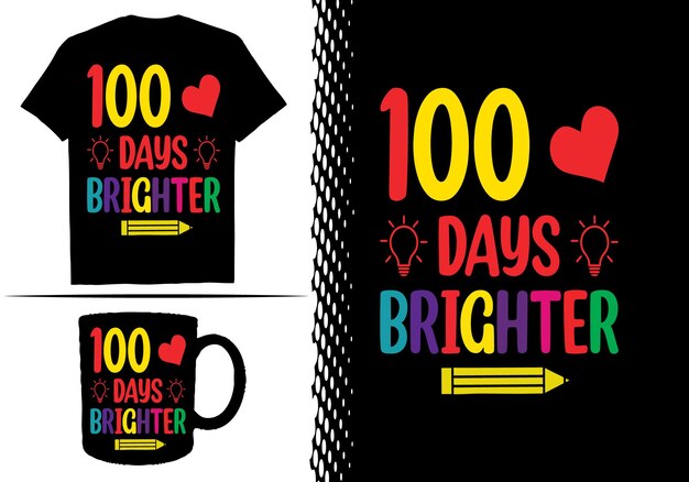 100 Days Of school t shirt design with school elements or hand drawn back to school typography shirt