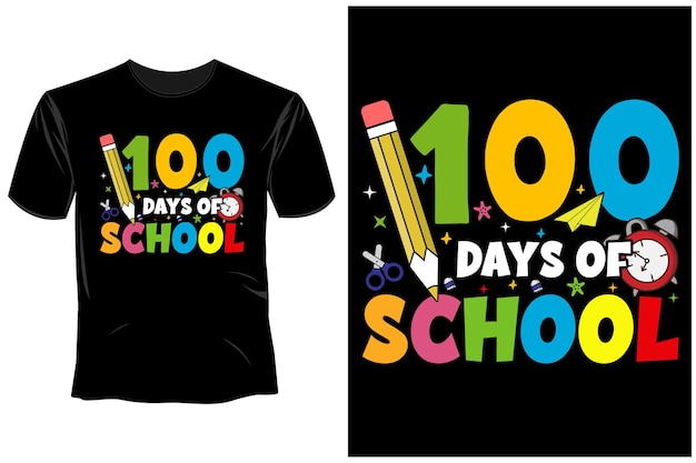 Vector 100 days of school t shirt design