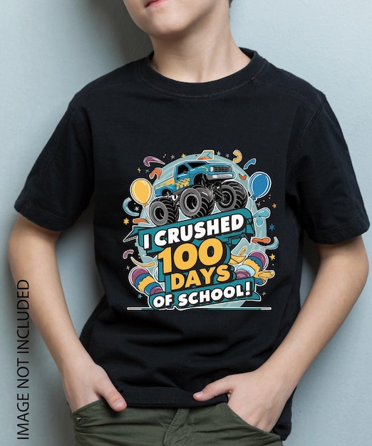 100 Days of School TShirt Design with Beautiful Icons