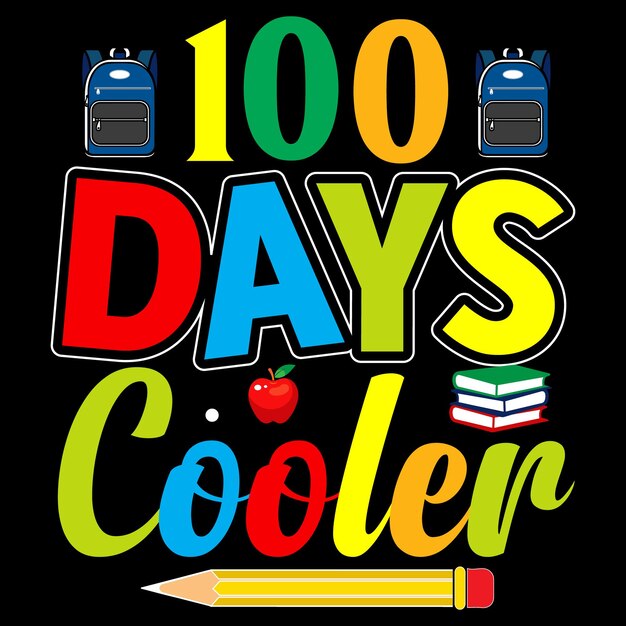 Vector 100 days of school tshirt design