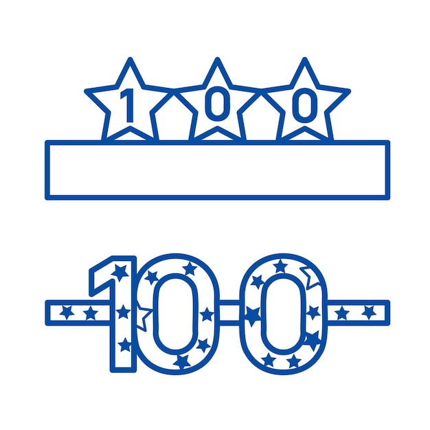 100 days of school vector design