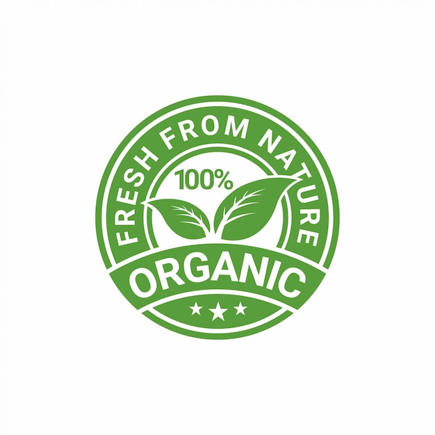 100% Organic Natural Badge Label Seal Sticker design