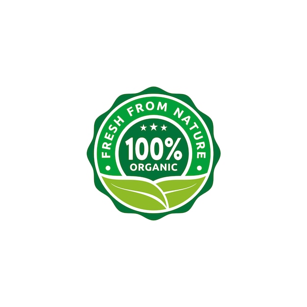 100% Organic Natural Badge Label Seal Sticker logo