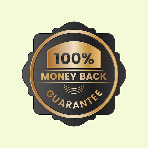 100 percent money back guarantee label badge design